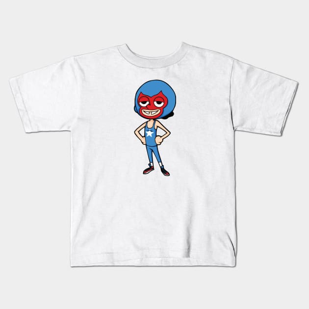 Luchador Victor Kids T-Shirt by LordMeni